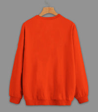 Vimal Jonney Rust Solid Round Neck Cotton Fleece Sweatshirt for Men