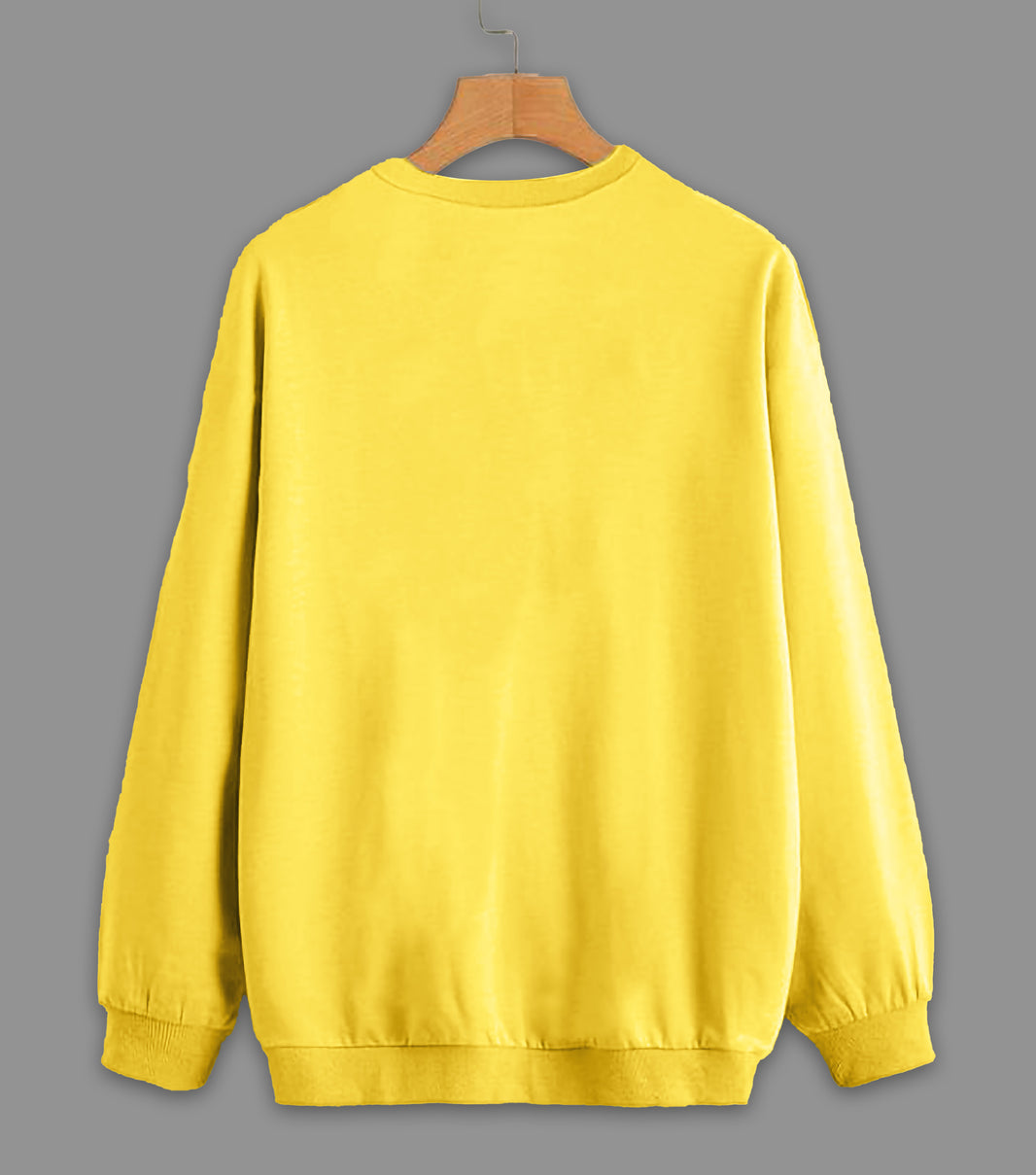 Vimal Jonney Yellow Solid Round Neck Cotton Fleece Sweatshirt for Men