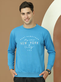 VimaL Jonney Regular Fit Blue Printed Sweatshirt For Men