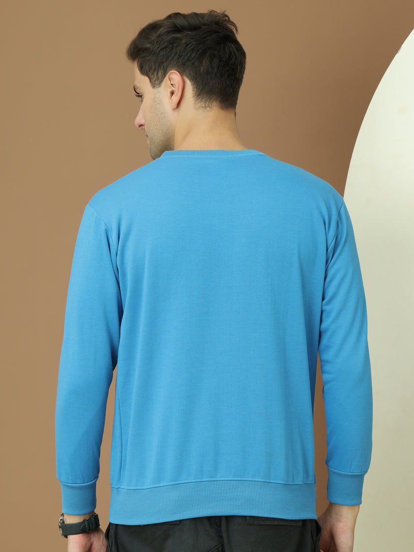 VimaL Jonney Regular Fit Blue Printed Sweatshirt For Men