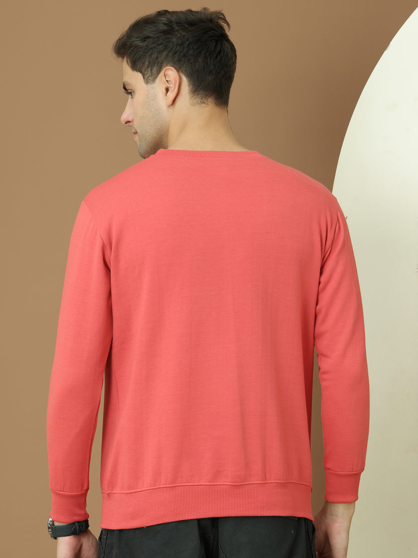 VimaL Jonney Regular Fit Pink Printed Sweatshirt For Men