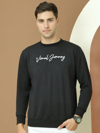 VimaL Jonney Regular Fit Black Printed Sweatshirt For Men