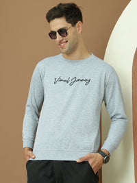 VimaL Jonney Regular Fit Grey Printed Sweatshirt For Men