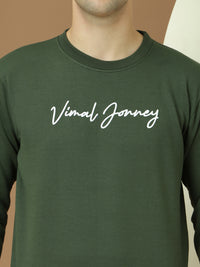 VimaL Jonney Regular Fit Green Printed Sweatshirt For Men