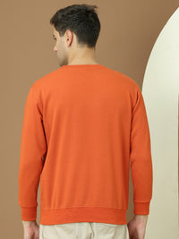 VimaL Jonney Regular Fit Orange Printed Sweatshirt For Men