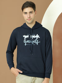 VimaL Jonney Regular Fit Blue Printed Hoodie For Men