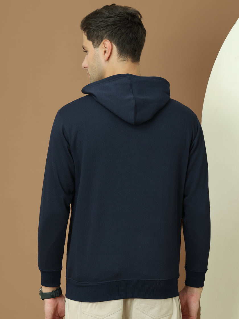 VimaL Jonney Regular Fit Blue Printed Hoodie For Men