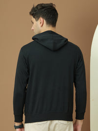 VimaL Jonney Regular Fit Black Solid Hoodie For Men