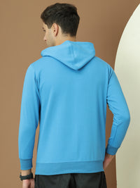 VimaL Jonney Regular Fit Blue Solid Hoodie For Men