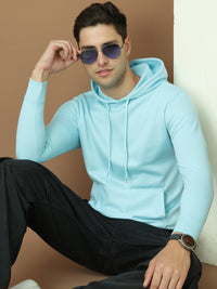 VimaL Jonney Regular Fit Blue Solid Hoodie For Men