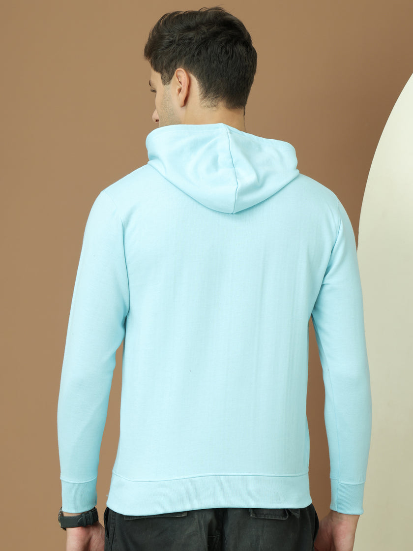 VimaL Jonney Regular Fit Blue Solid Hoodie For Men