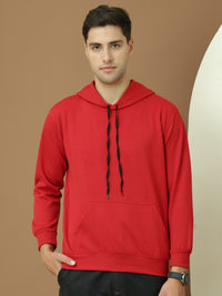 VimaL Jonney Regular Fit Maroon Solid Hoodie For Men