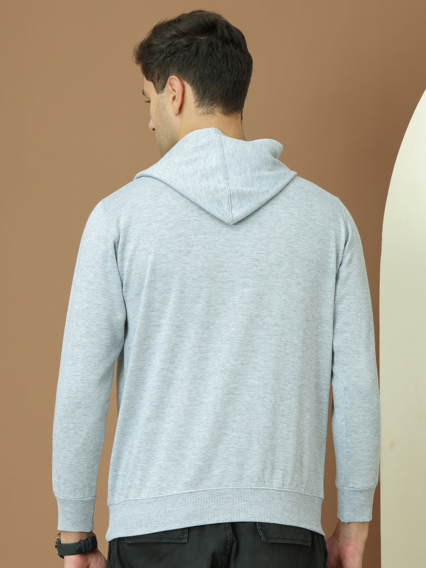 VimaL Jonney Regular Fit Grey Solid Hoodie For Men