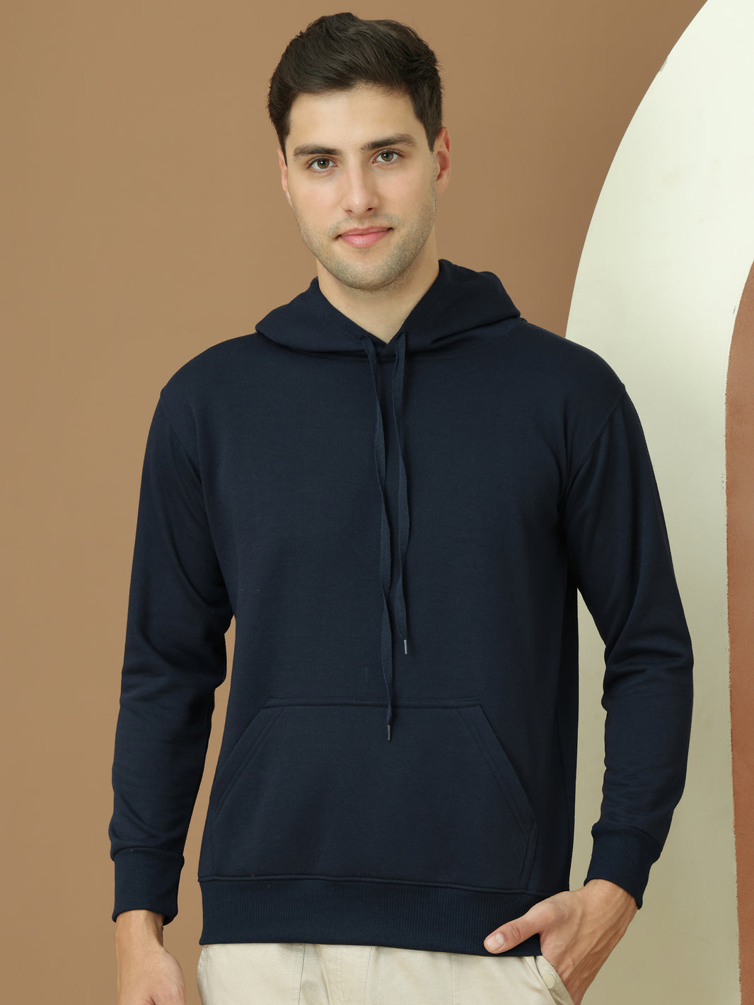 VimaL Jonney Regular Fit Blue Solid Hoodie For Men