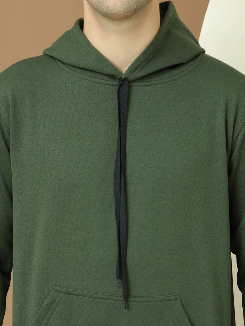 VimaL Jonney Regular Fit Green Solid Hoodie For Men