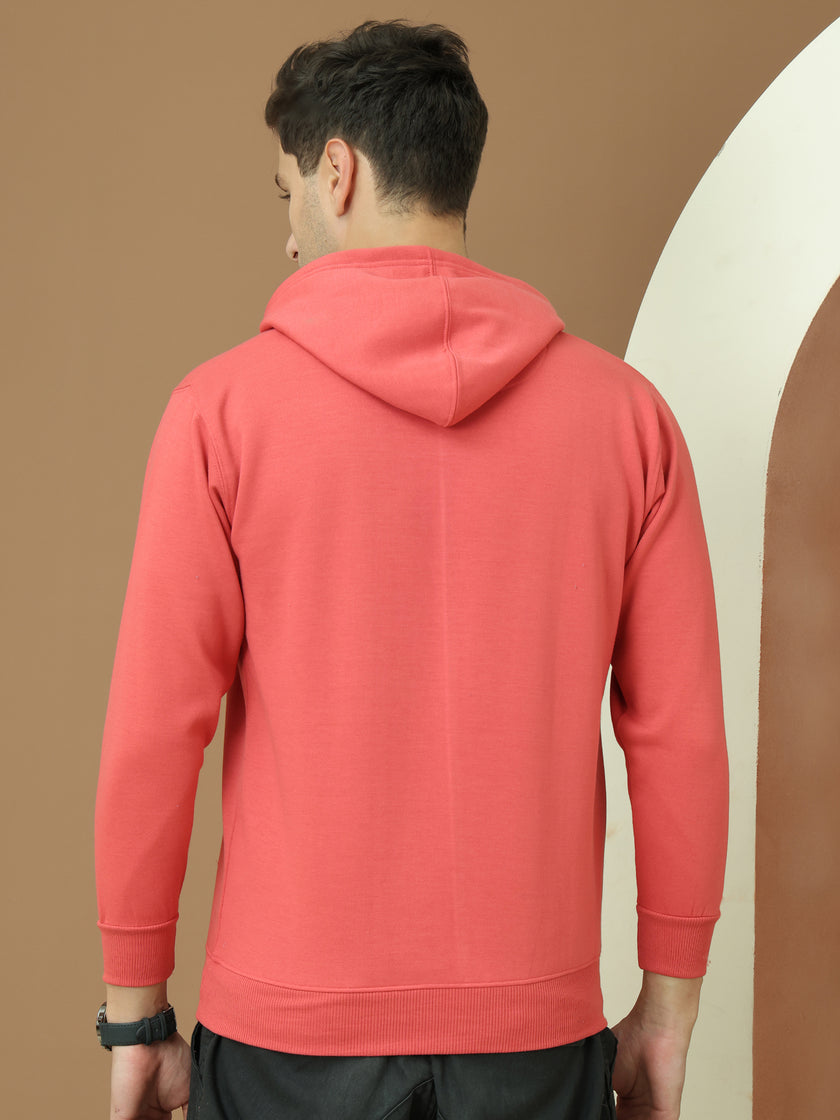 VimaL Jonney Regular Fit Pink Solid Hoodie For Men