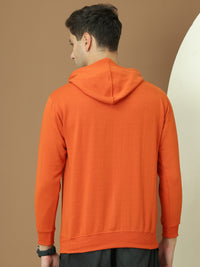 VimaL Jonney Regular Fit Orange Solid Hoodie For Men