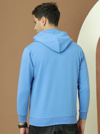 VimaL Jonney Regular Fit Blue Solid Hoodie For Men