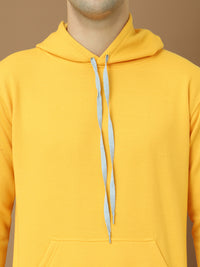 VimaL Jonney Regular Fit Yellow Solid Hoodie For Men