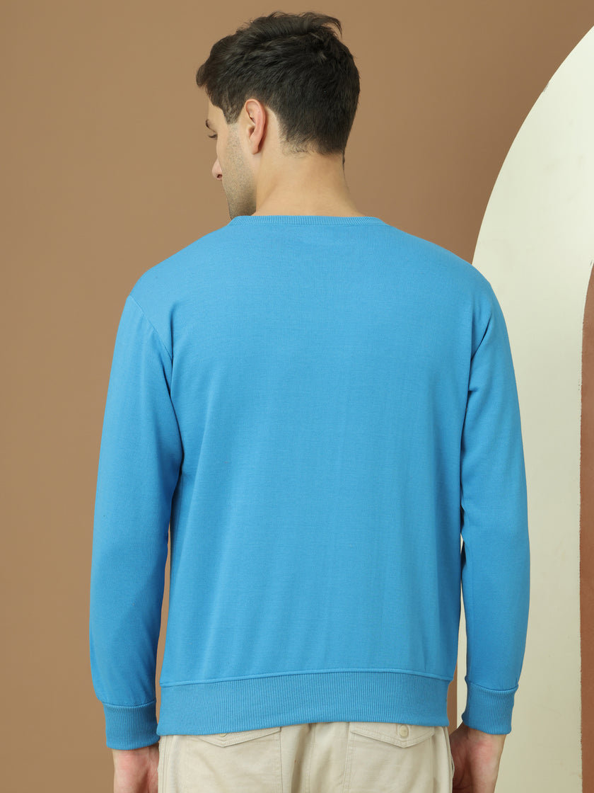 VimaL Jonney Regular Fit Blue Solid Sweatshirt For Men