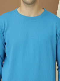 VimaL Jonney Regular Fit Blue Solid Sweatshirt For Men