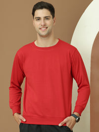 VimaL Jonney Regular Fit Maroon Solid Sweatshirt For Men