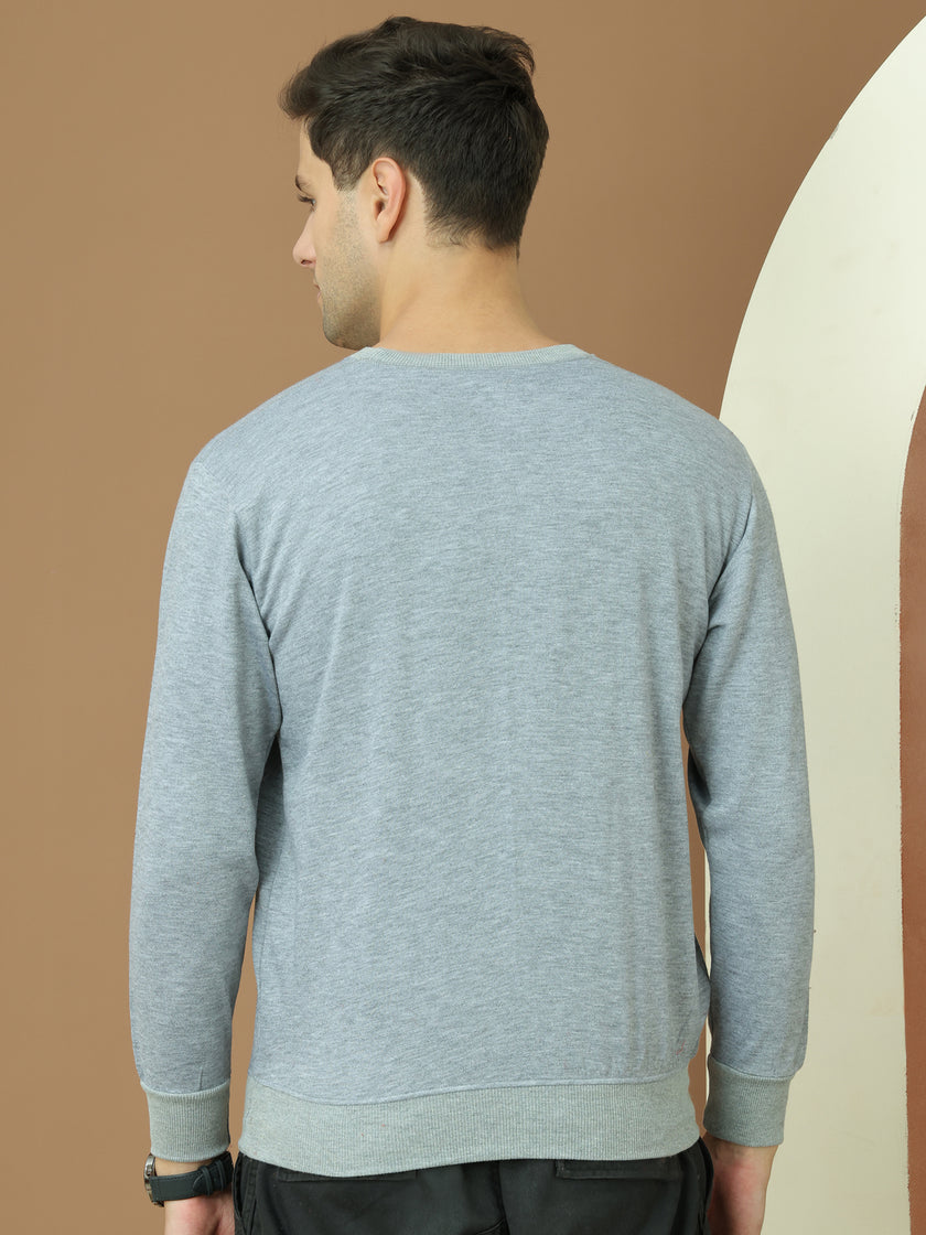 VimaL Jonney Regular Fit Grey Solid Sweatshirt For Men