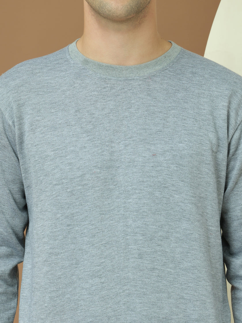 VimaL Jonney Regular Fit Grey Solid Sweatshirt For Men