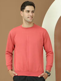 VimaL Jonney Regular Fit Pink Solid Sweatshirt For Men