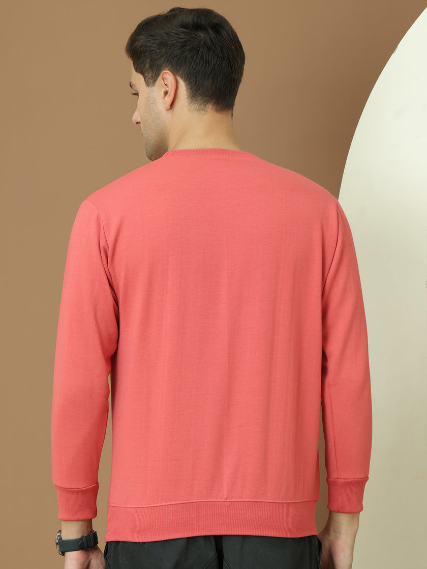 VimaL Jonney Regular Fit Pink Solid Sweatshirt For Men