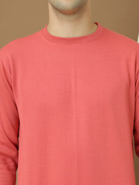 VimaL Jonney Regular Fit Pink Solid Sweatshirt For Men