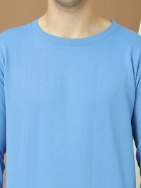 VimaL Jonney Regular Fit Blue Solid Sweatshirt For Men