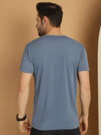 Vimal Jonney Round Neck Cotton Solid Dark Grey T-Shirt for Men