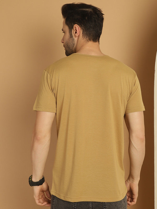 Vimal Jonney Round Neck Cotton Printed Mud T-Shirt for Men