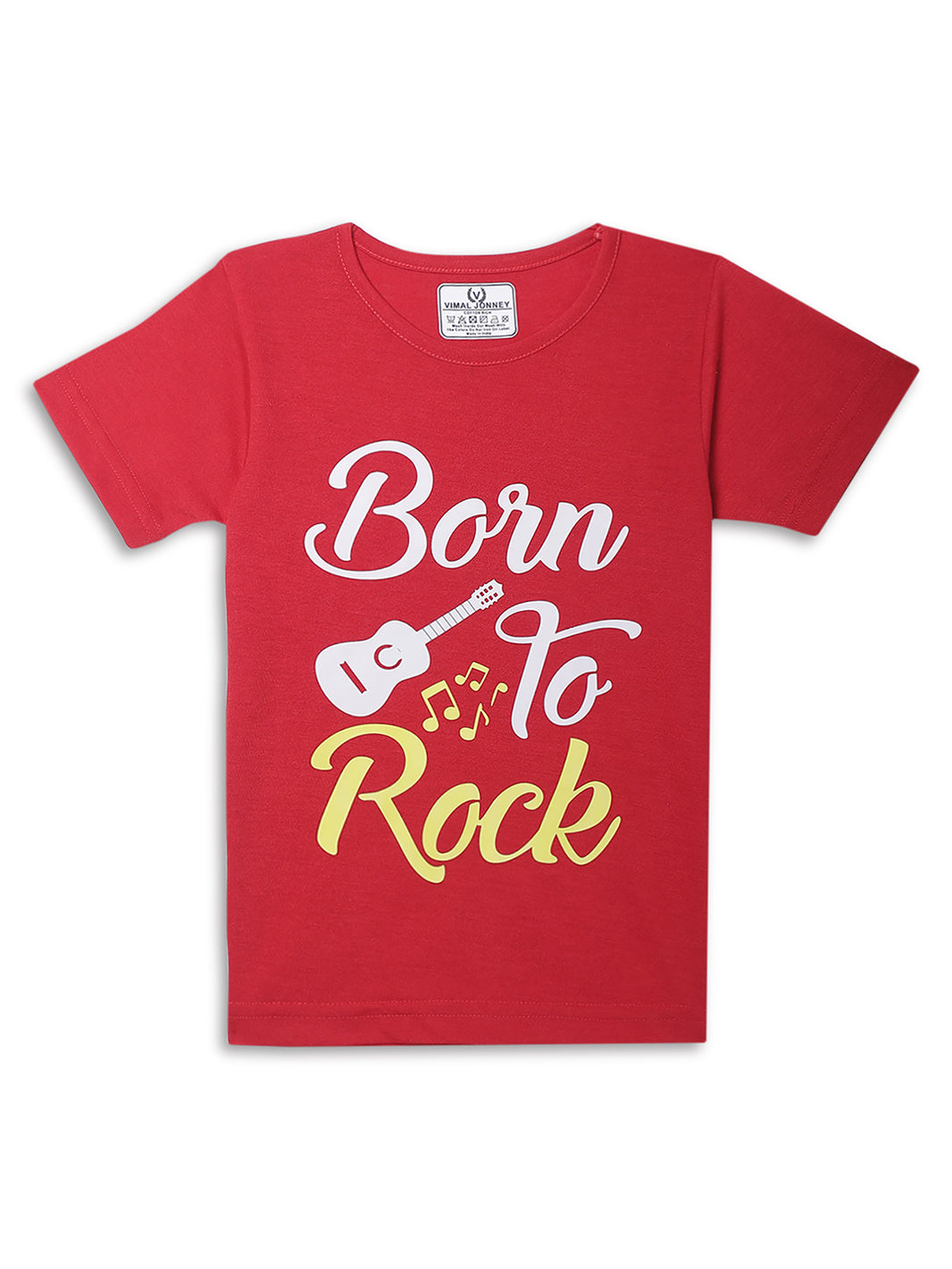 Vimal Jonney Printed  Red  Regular Fit Cotton blended T-shirts For Kids