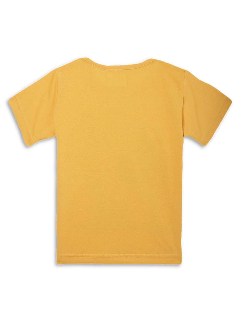 Vimal Jonney Printed  Yellow  Regular Fit Cotton blended T-shirts For Kids