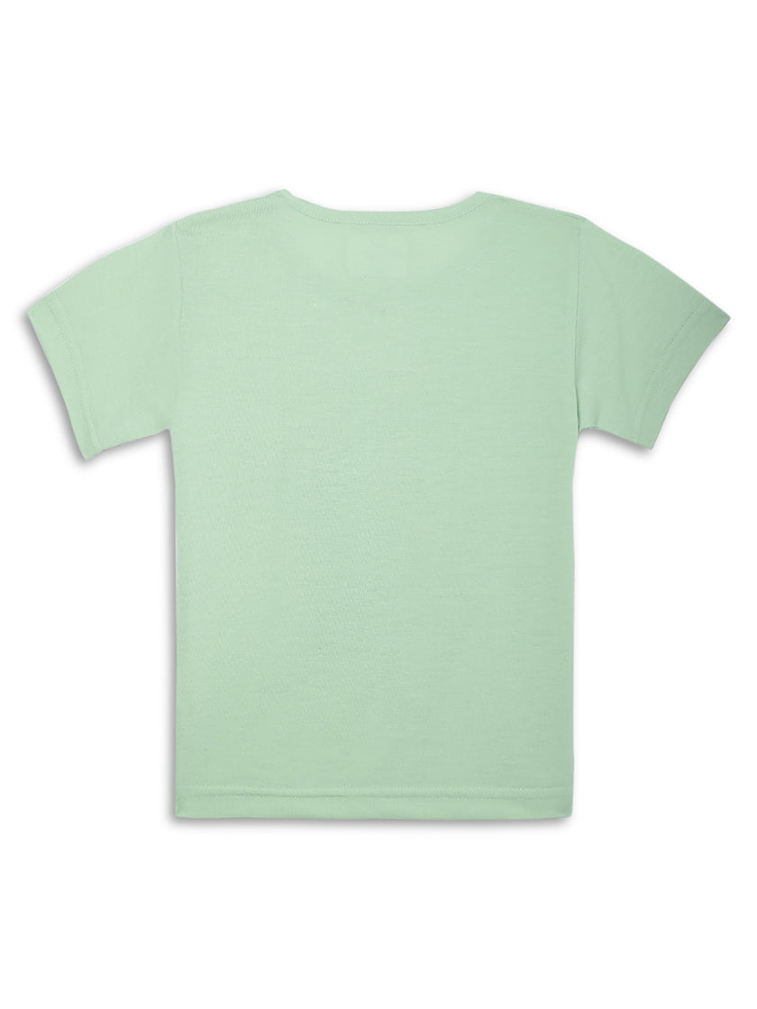 Vimal Jonney Printed  Green  Regular Fit Cotton blended T-shirts For Kids