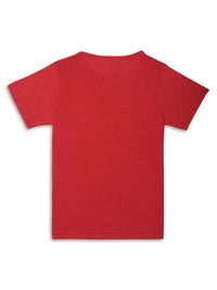 Vimal Jonney Printed  Red  Regular Fit Cotton blended T-shirts For Kids