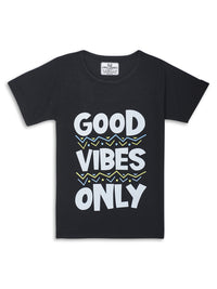 Vimal Jonney Printed  Black  Regular Fit Cotton blended T-shirts For Kids