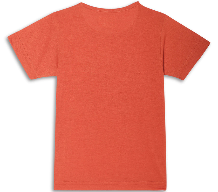 Vimal Jonney Printed  Rust  Regular Fit Cotton blended T-shirts For Kids