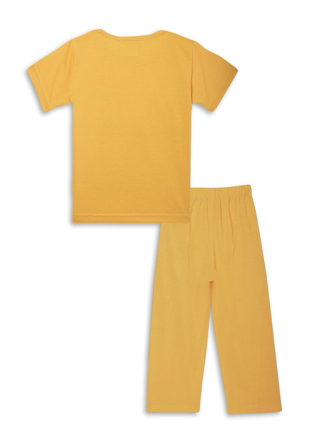 Vimal Jonney Printed Yellow Regular Fit Cotton blended Tshirt And Bottom Set For Kids