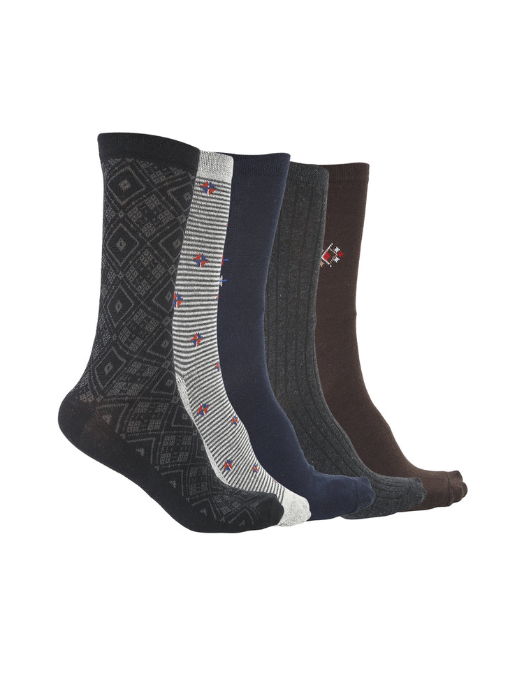 Vimal Jonney Men's Cotton Solid Full Socks, Free Size, Pack of 3 (Multicoloured)