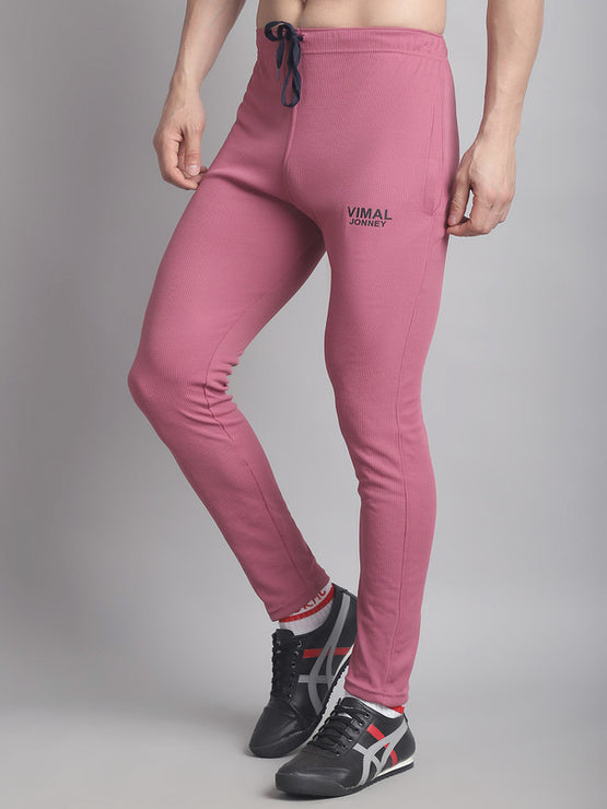 Vimal Jonney Solid Pink Regular Fit Polyster Lycra Trackpant For Men