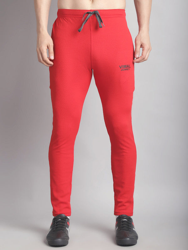 Vimal Jonney Solid Red Regular Fit Polyster Lycra Trackpant For Men