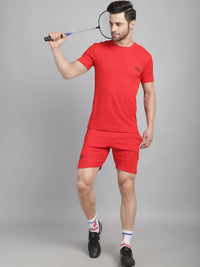 Vimal Jonney Solid Red Regular Fit Polyster Lycra Shorts For Men