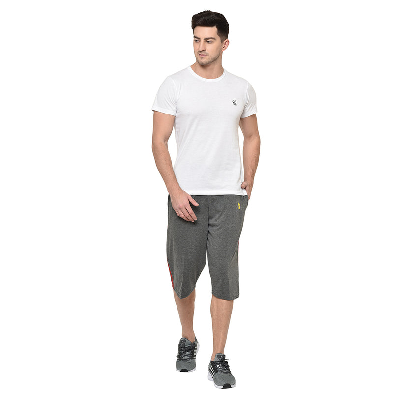 Vimal Jonney Cotton Blended Regular Fit Dark Grey 3/4th Capri For Men