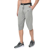 Vimal Jonney Cotton Blended Regular Fit Grey 3/4th Capri For Men