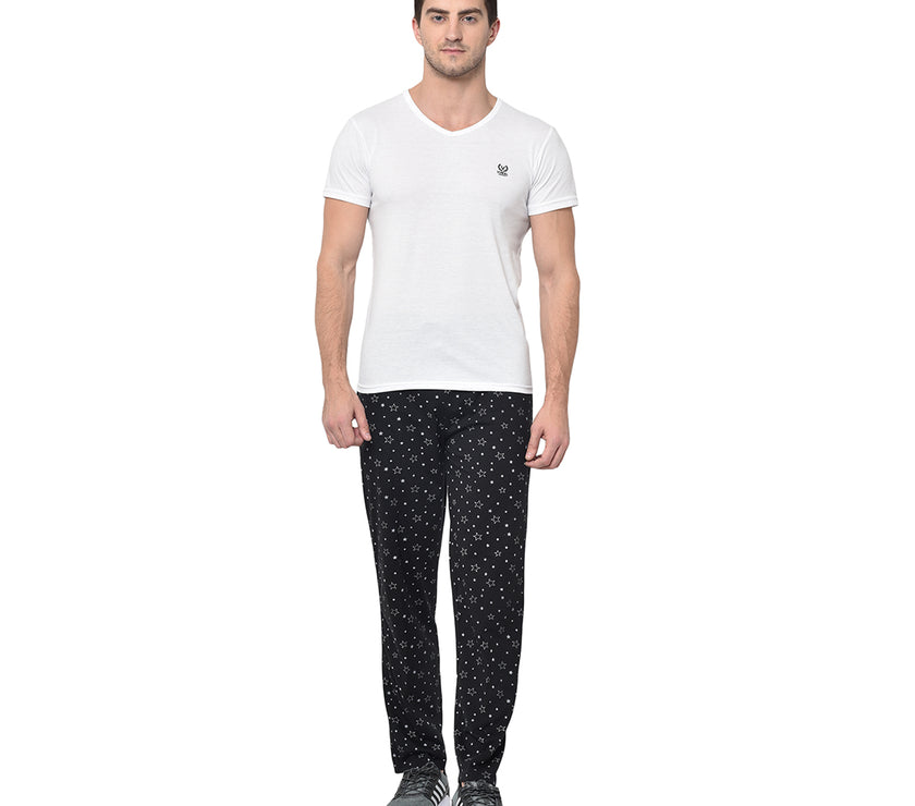 Vimal Jonney Black Cotton Trackpant For Men's