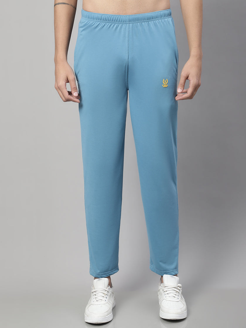 Vimal Jonney Blue Regular fit Cotton Trackpant for Men