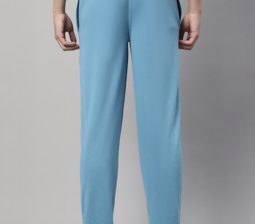 Vimal Jonney Blue Regular fit Cotton Trackpant for Men